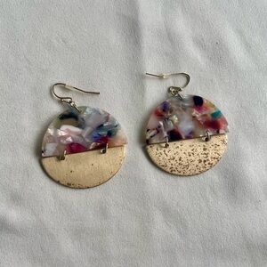 Vintage Half Moon Resin Earrings
